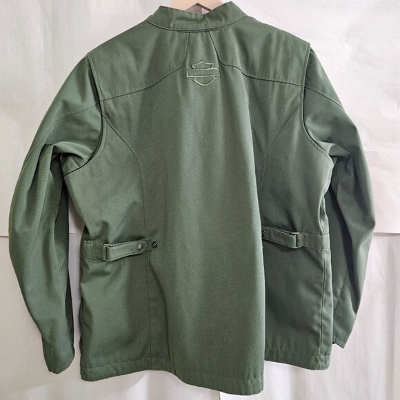 Harley Davidson "Estabrook" Green Canvas Textile Jacket WOMENS 2XL 97179-22VW - Picture 2 of 10